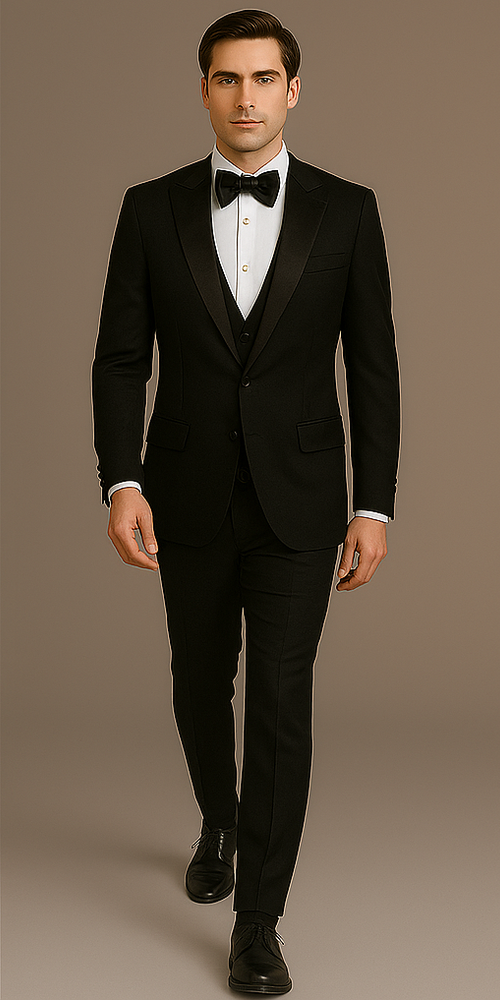 Rossi Man Leo Tuxedo RM1101 – Classic Black Formal Suit for Men | Timeless Tuxedo Style