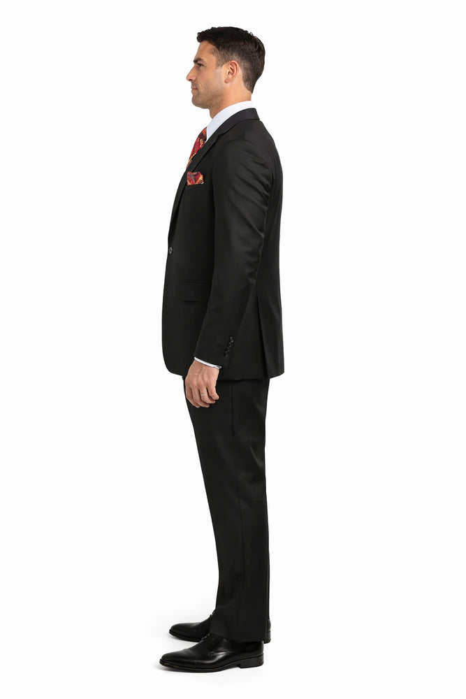 Rossi Man MAX RM1101 Black Slim Fit 3-Piece Suit – Men’s Modern Formalwear