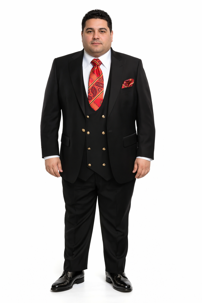 Rossi Man MAX RM1101 Black Slim Fit 3-Piece Suit – Men’s Modern Formalwear