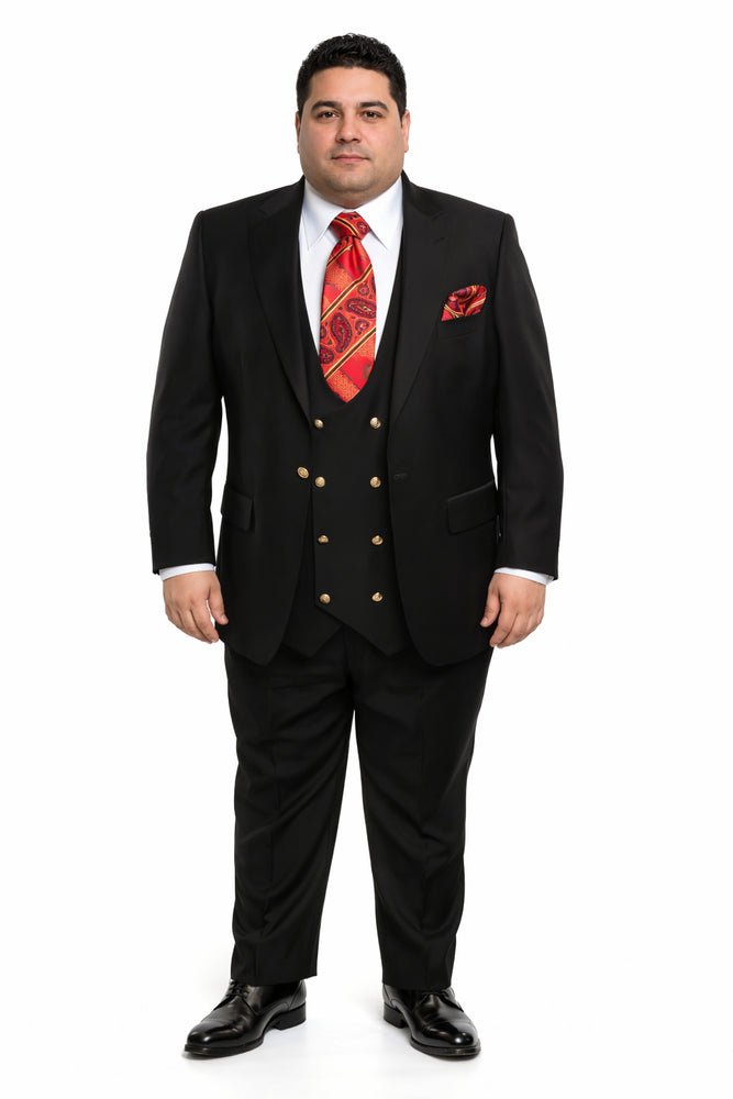 Rossi Man MAX RM1101 Black Slim Fit 3-Piece Suit – Men’s Modern Formalwear