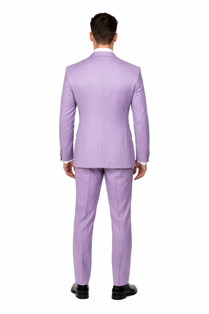 Rossi Man MAX RM1378 Slim Fit 3-Piece Lavender Suit – Formalwear for Men