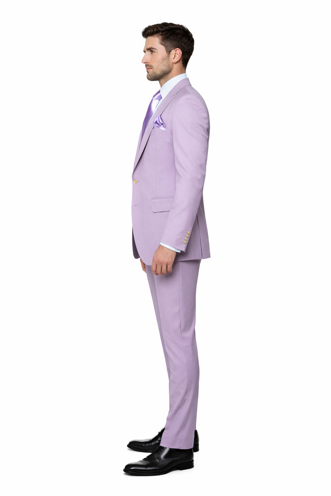 Rossi Man MAX RM1378 Slim Fit 3-Piece Lavender Suit – Formalwear for Men