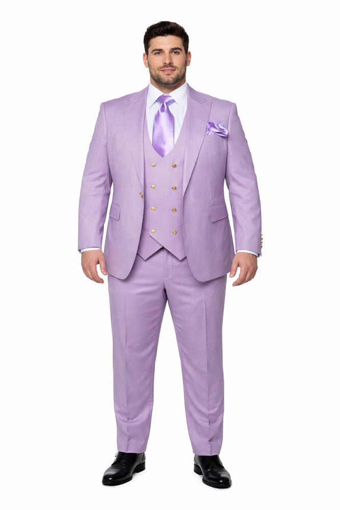 Rossi Man MAX RM1378 Slim Fit 3-Piece Lavender Suit – Formalwear for Men