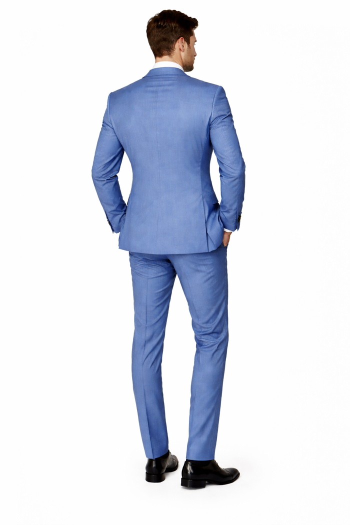 Rossi Man MAX RM1387 Slim Fit 3-Piece Suit – Stylish Solid Blue Formalwear for Men