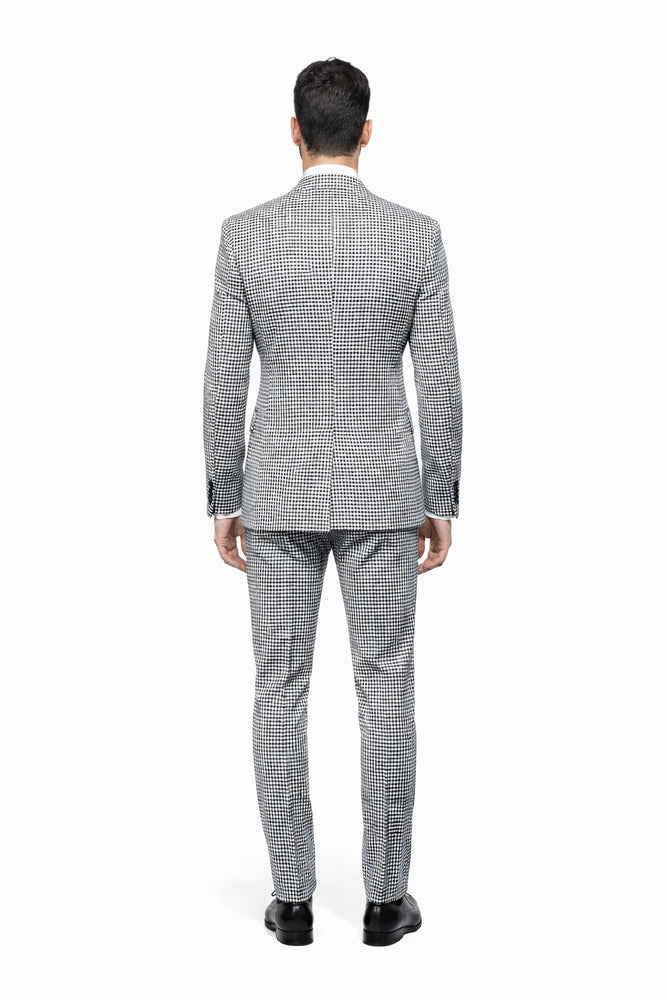 Rossi Man MAX RM1710 Slim Fit 3-Piece Suit – Modern Black and White Suit for Men