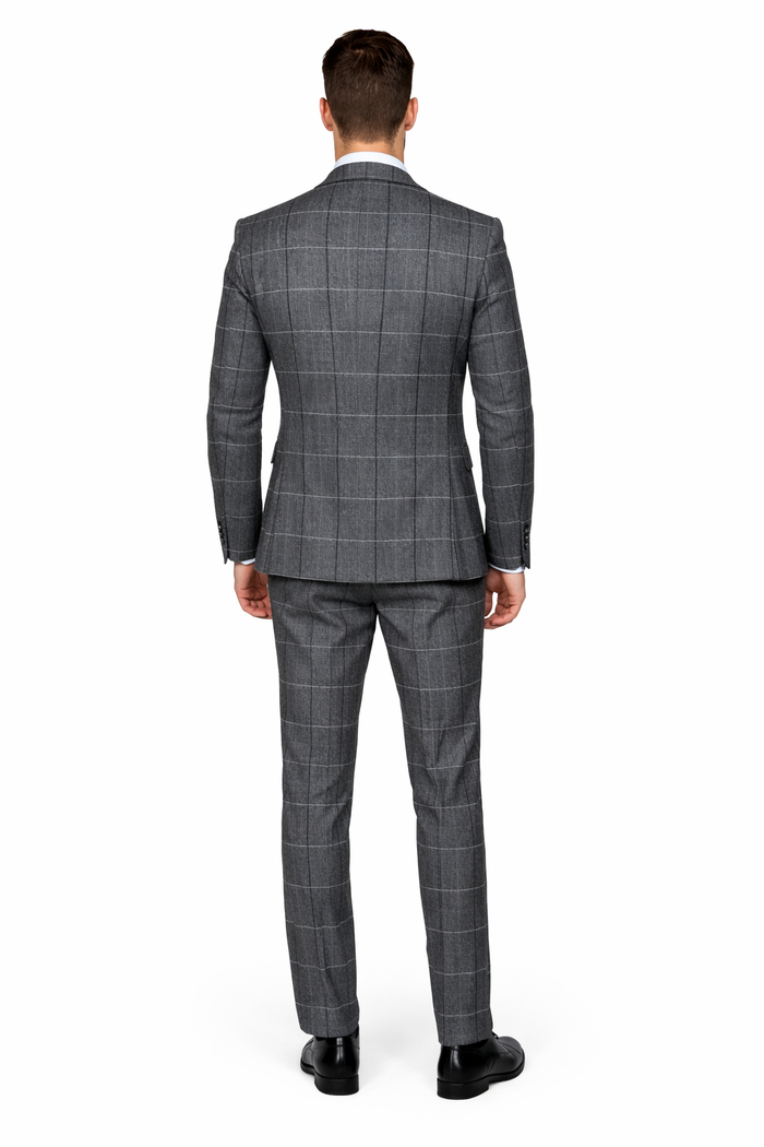 Rossi Man RM1742 – Max Collection Stylish Slim Fit Men’s Suit in Brown