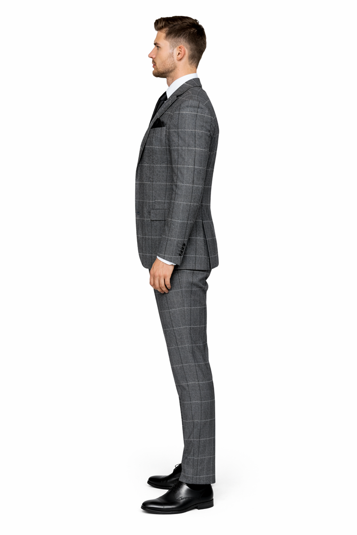 Rossi Man RM1742 – Max Collection Stylish Slim Fit Men’s Suit in Brown