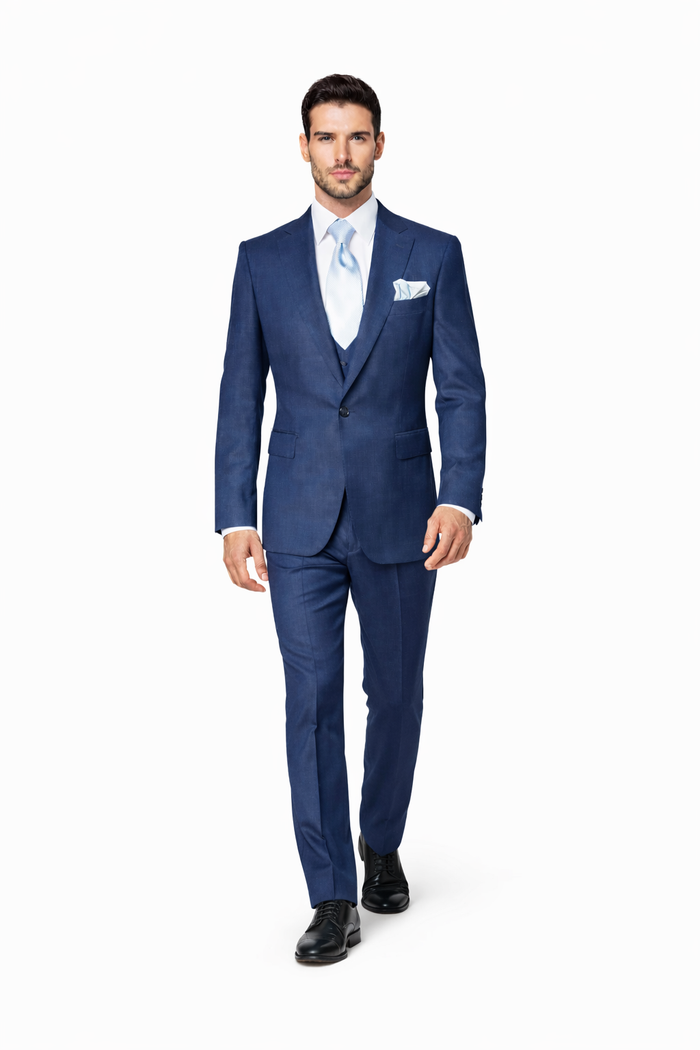Rossi Man MAX RM1783 Slim Fit 3-Piece Blue Suit –  Men’s Formalwear