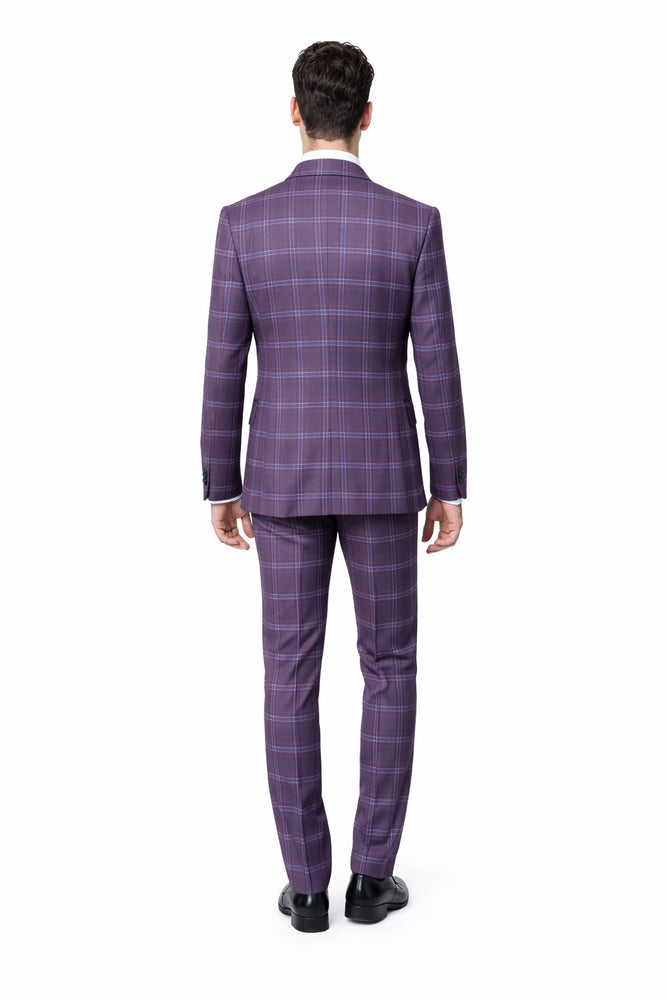 Rossi Man MAX RM1834 Slim Fit 3-Piece Purple Suit – Elegant Men’s Formalwear