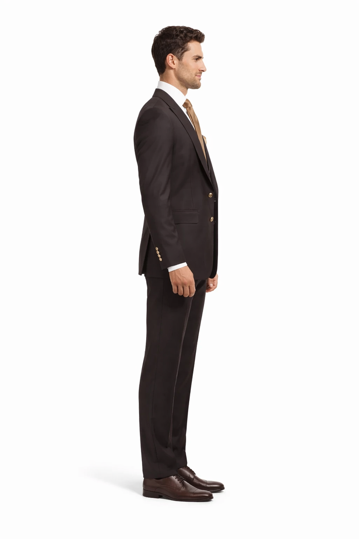Rossi Man MAX Slim Fit 3-Piece Chocolate Brown Suit – Modern Men’s Formal Set
