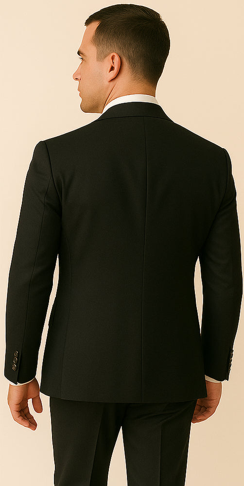 Rossi Man Men’s Black Slim Fit Suit – Double-Breasted Modern Classic