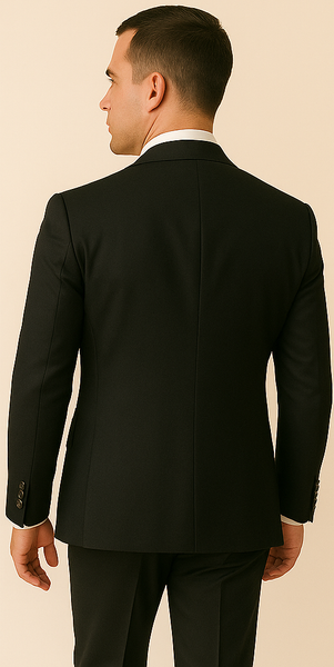 Rossi Man Men’s Black Slim Fit Suit – Double-Breasted Modern Classic