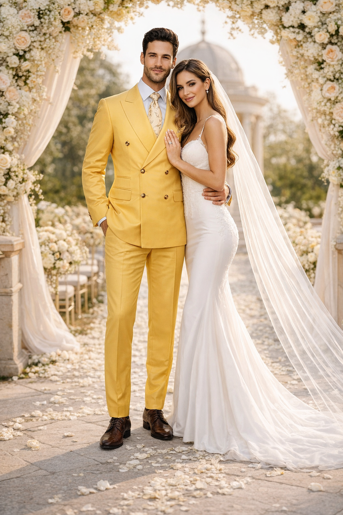 Rossi Man Milano RM1772 Men’s Tailored 3-Piece Suit – Formalwear Set