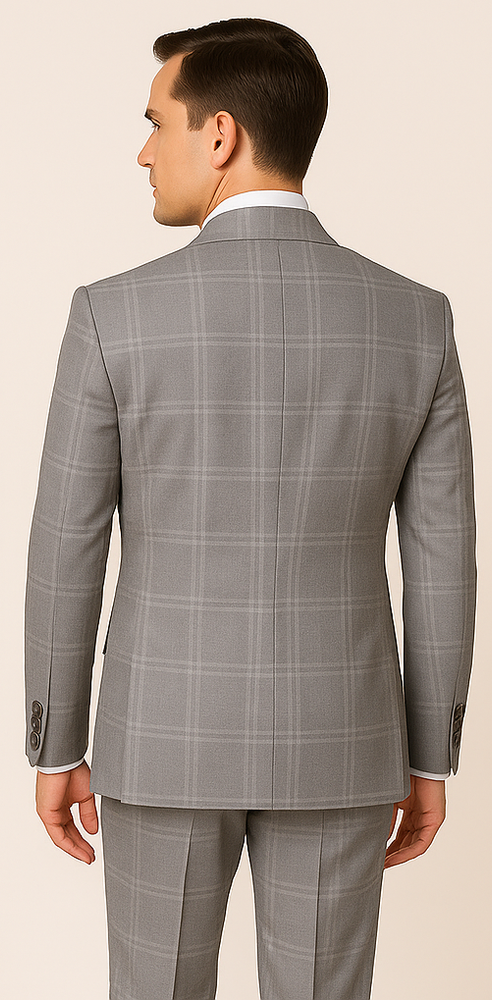 Rossi Man RM1796 – Premium Milano Tailored Double-Breasted Check Suit