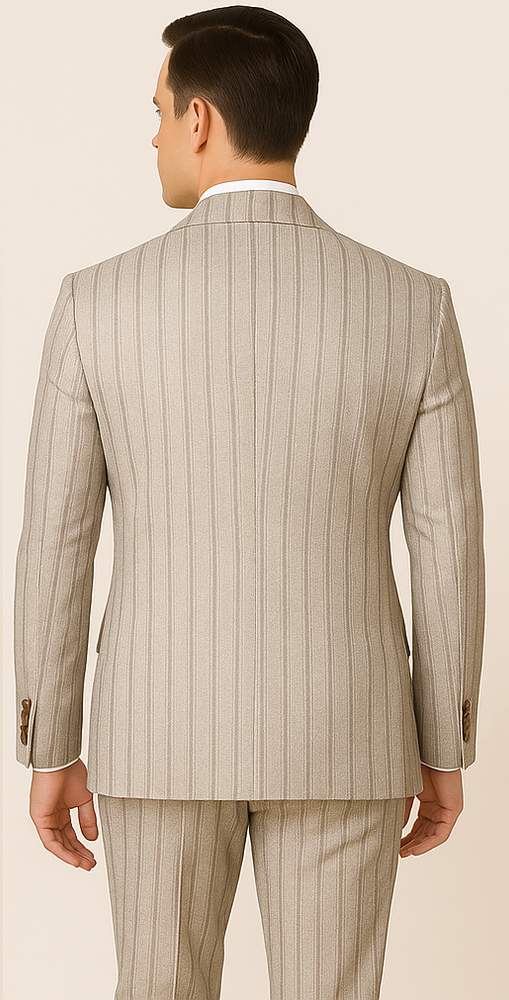 Rossi Man RM1845 – Premium Milano Fit Double-Breasted Striped Suit for Formal & Business Wear