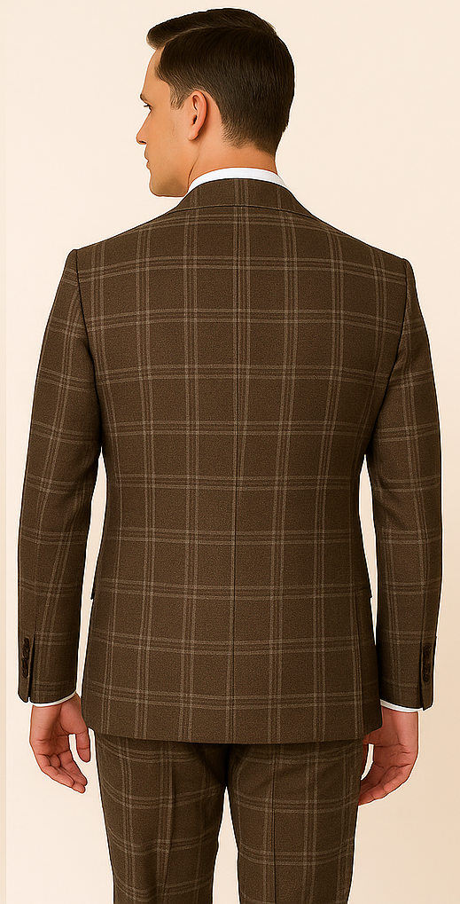 Rossi Man RM1798 – Classic Milano Fit Checkered Suit for All Occasions