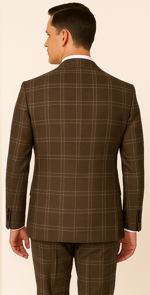 Rossi Man RM1798 – Classic Milano Fit Checkered Suit for All Occasions