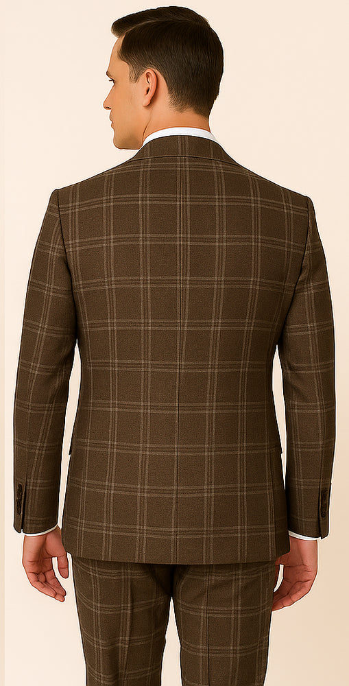 Rossi Man RM1798 – Classic Milano Fit Checkered Suit for All Occasions