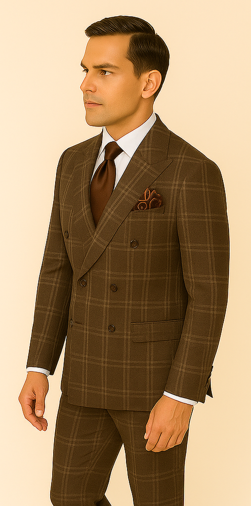 Rossi Man RM1798 – Classic Milano Fit Checkered Suit for All Occasions