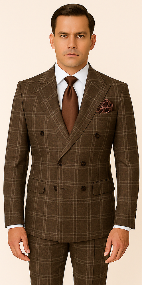 Rossi Man RM1798 – Classic Milano Fit Checkered Suit for All Occasions