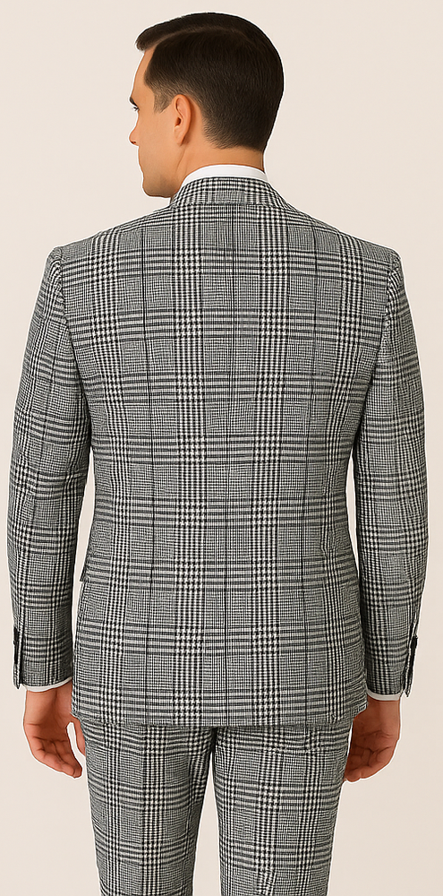 Rossi Man Sam RM2310 – Premium Milano Fit 3-Piece Plaid Suit for Business & Formal Events