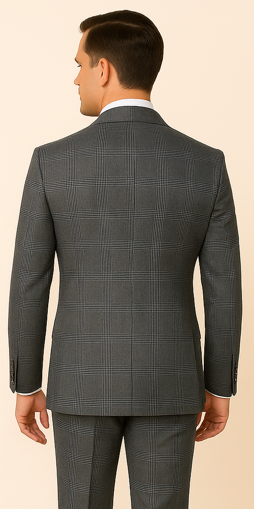 Rossi Man Sam RM2315 – Classic Milano Tailored 3-Piece Checkered Suit