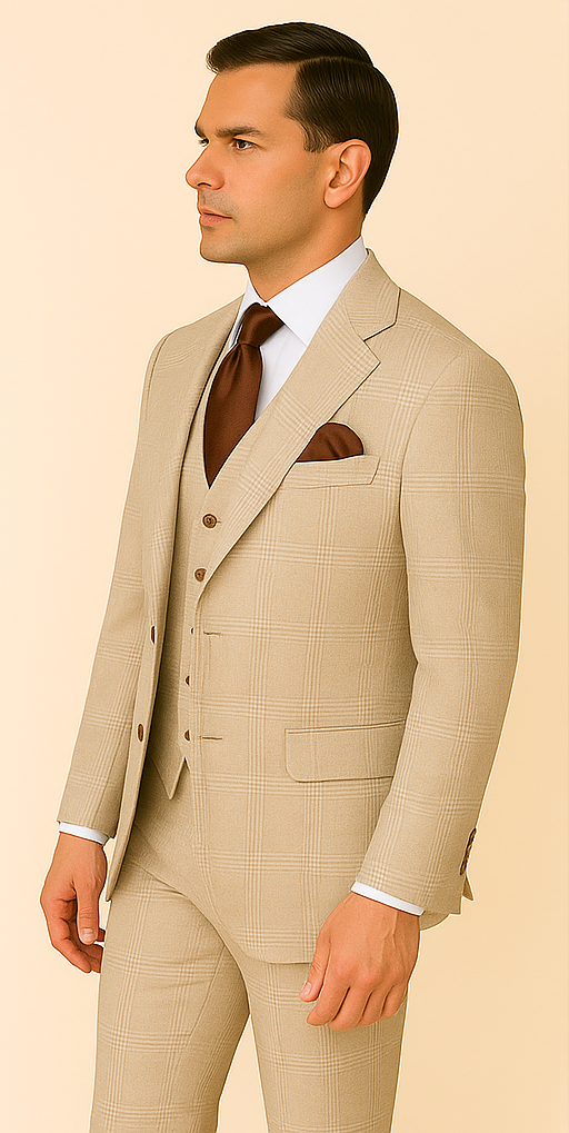 Rossi Man Sam RM2314 – Elegant 3-Piece Tailored Suit for Business & Formal Wear