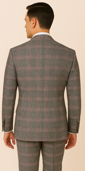 Rossi Man Sam RM2316 – Elegant Milano Tailored 3-Piece Plaid Suit