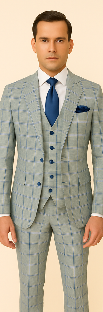 Rossi Man Tom RM1856 – Modern Fit 2-Piece Suit for Stylish Men