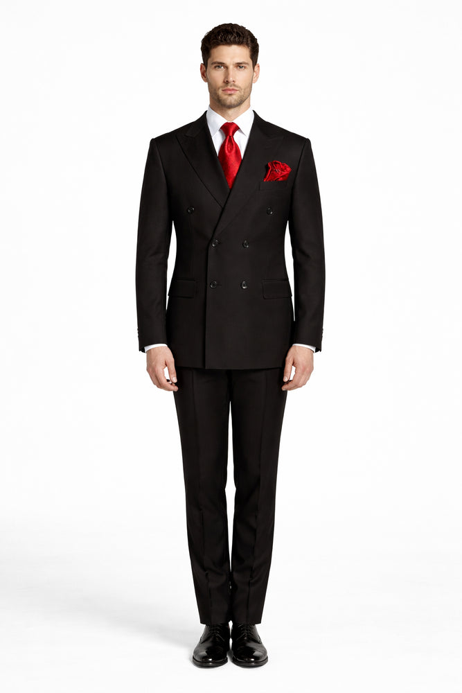 Rossiman Men’s Formal Black Slim Fit Suit | 3-Piece with Stylish Vest & Trousers – Italian Tailored Elegance