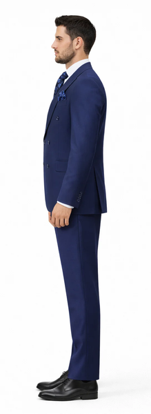 Rossiman Men’s Blue Slim Fit Suit | Modern Tailored Formalwear – Italian 3-Piece Elegant Suit for Men
