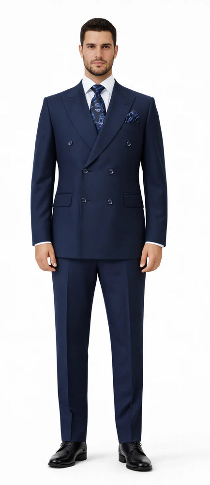 Rossiman Men’s Blue Slim Fit Suit | Modern Tailored Formalwear – Italian 3-Piece Elegant Suit for Men
