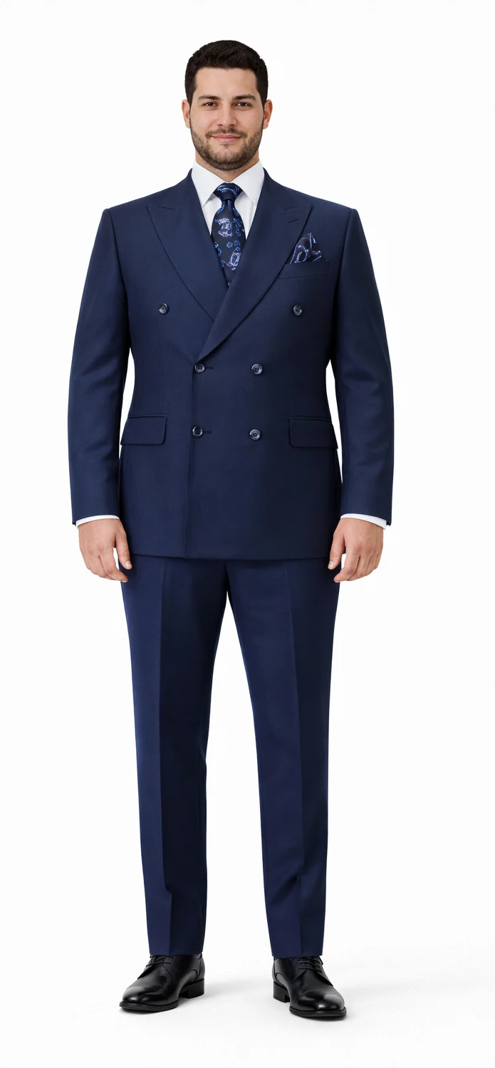 Rossiman Men’s Blue Slim Fit Suit | Modern Tailored Formalwear – Italian 3-Piece Elegant Suit for Men