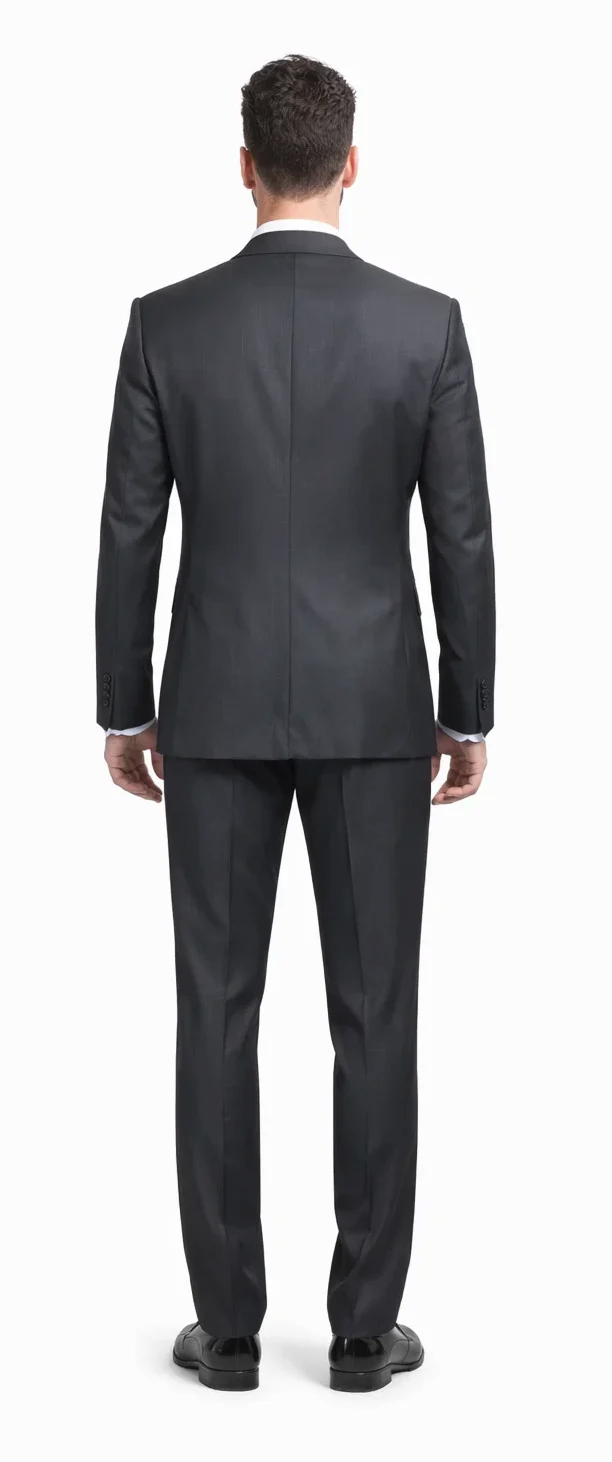 Rossiman Men's Dark Gray Slim Fit Suit Vested Flat Front Pants