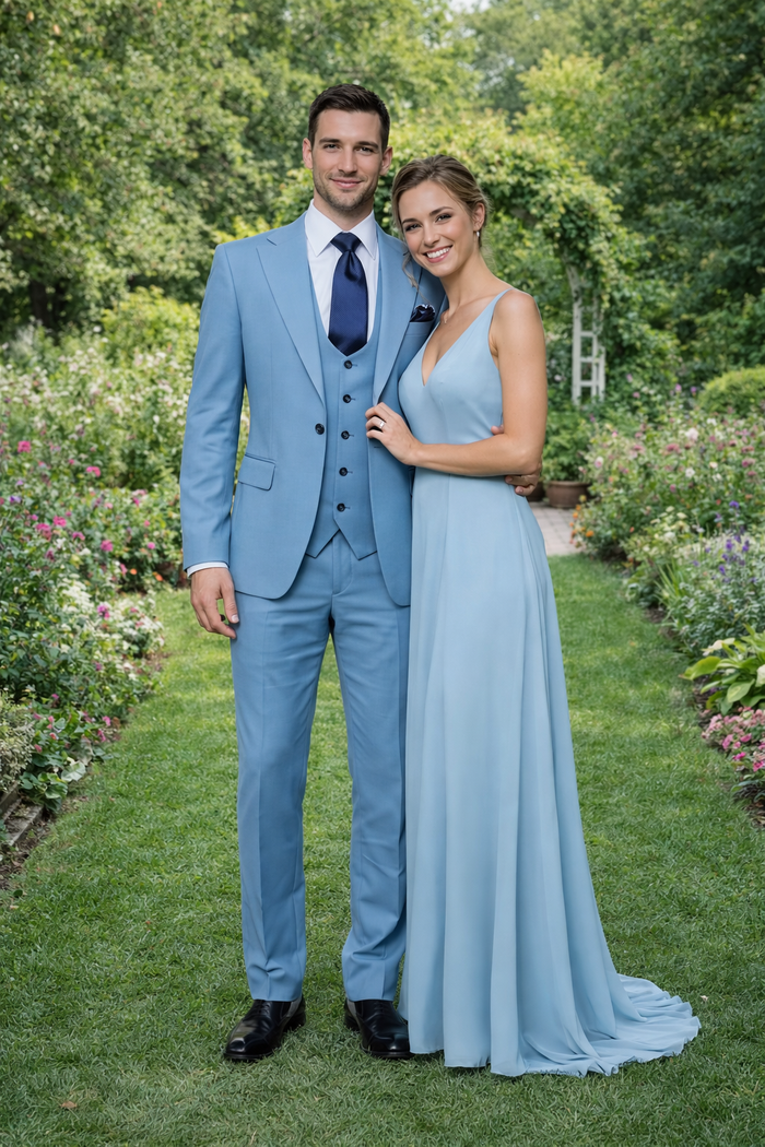 Rossiman Sky Regent Blue 3-Piece Prestige Suit