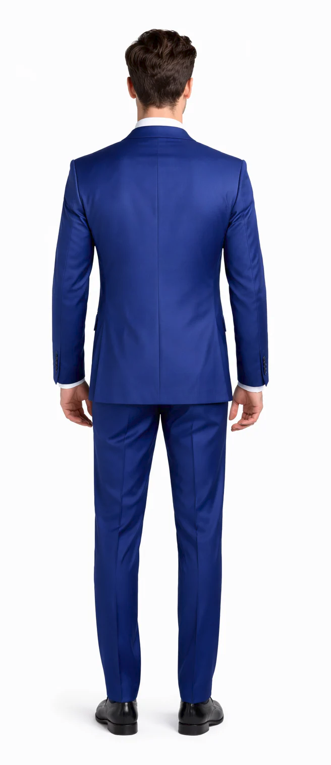 Rossiman Royal Blue Men's Suit Double Breasted Slim Fit