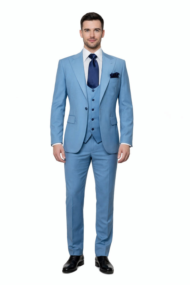 Rossiman Sky Regent Blue 3-Piece Prestige Suit