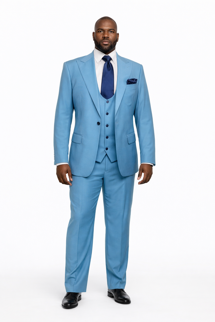 Rossiman Sky Regent Blue 3-Piece Prestige Suit