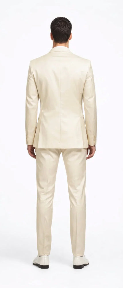 Rossiman Men’s Royal Blue Glossy Sateen Suit – Bold & Refined Look