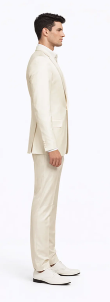Rossiman Suit - Sateen Suit - Cream Shiny Suit