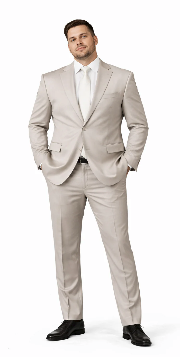 Rossiman Men’s Gray Shiny Sateen Suit | Sleek & Modern Formalwear – Italian Tailored Double-Breasted Luxury Suit