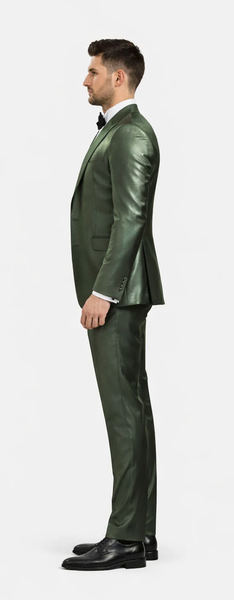 Rossiman Suit - Sateen Suit - Green Shiny Suit