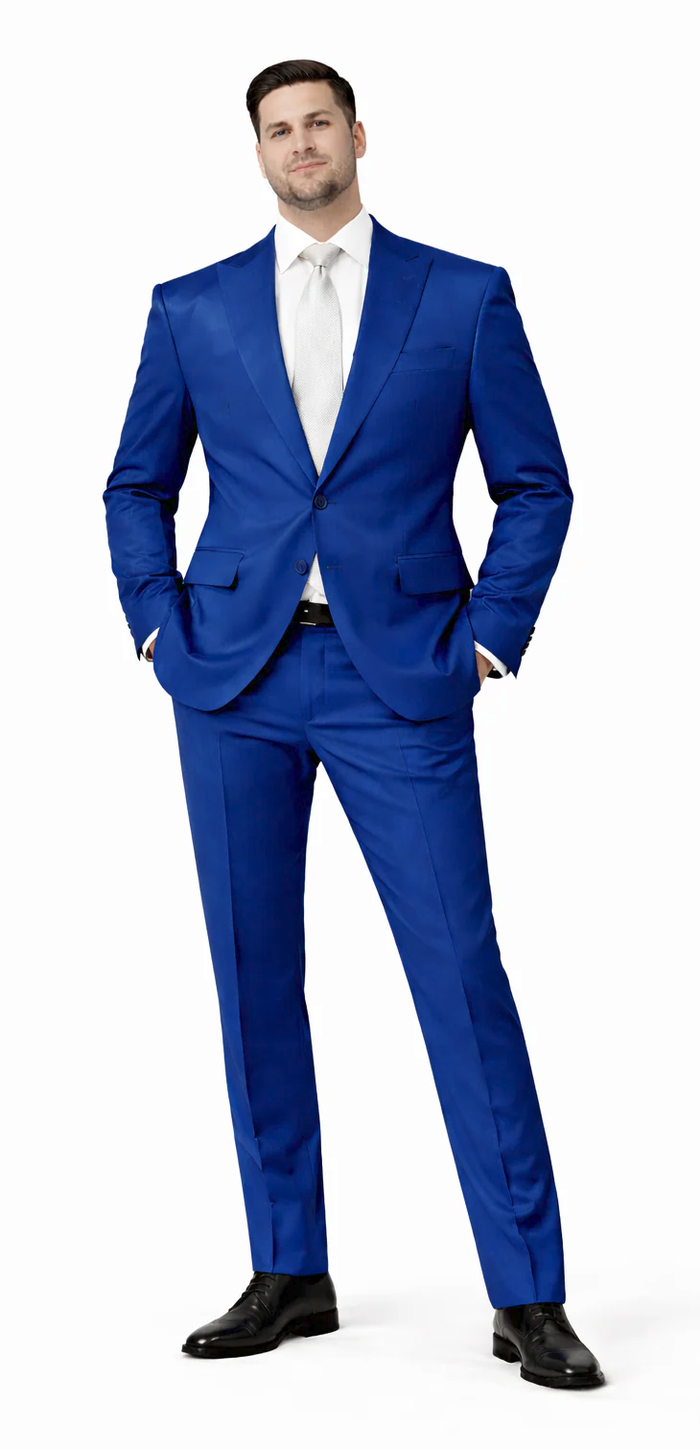 Rossiman Suit - Sateen Suit - Royal Blue Shiny Suit