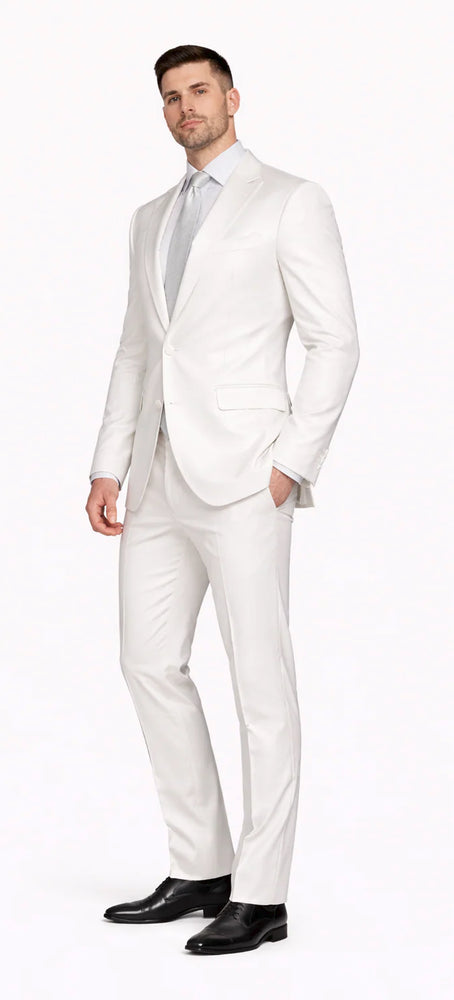 Rossiman Suit - Sateen Suit - White Shiny Suit