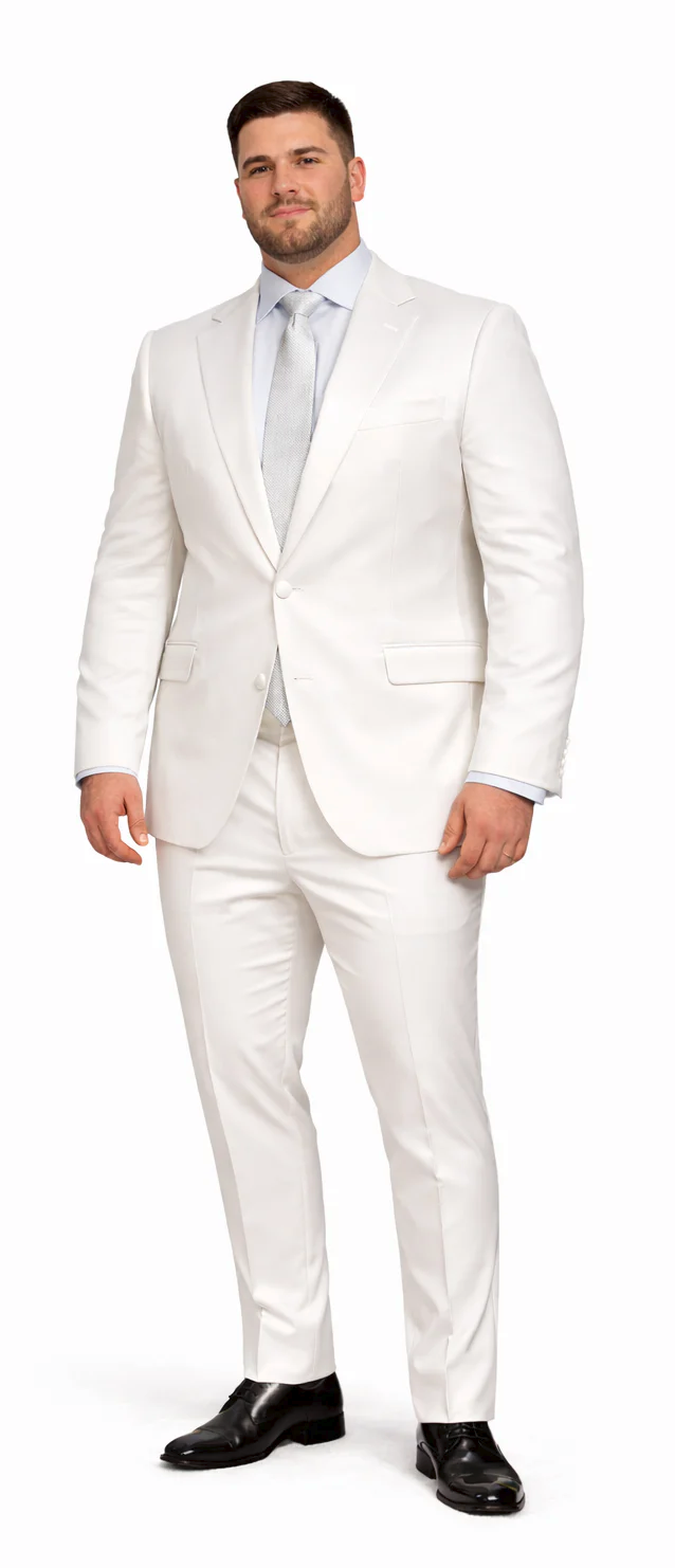 Rossiman Suit - Sateen Suit - White Shiny Suit