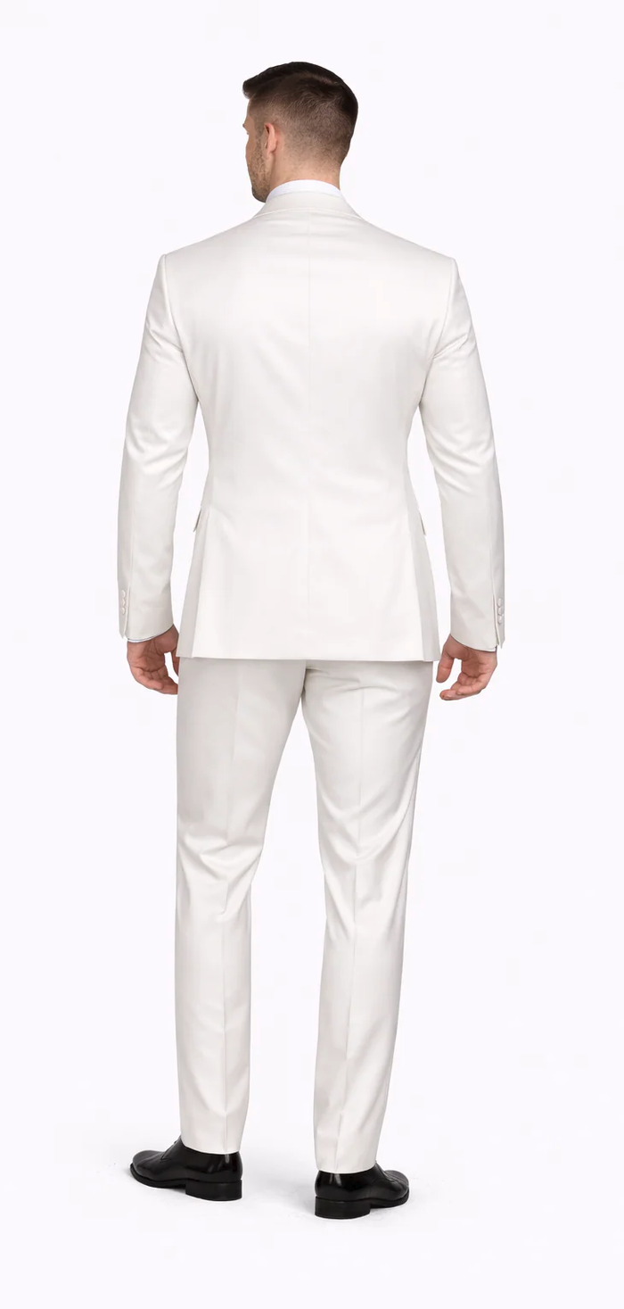 Rossiman Suit - Sateen Suit - White Shiny Suit