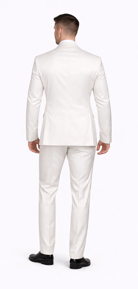 Rossiman Suit - Sateen Suit - White Shiny Suit