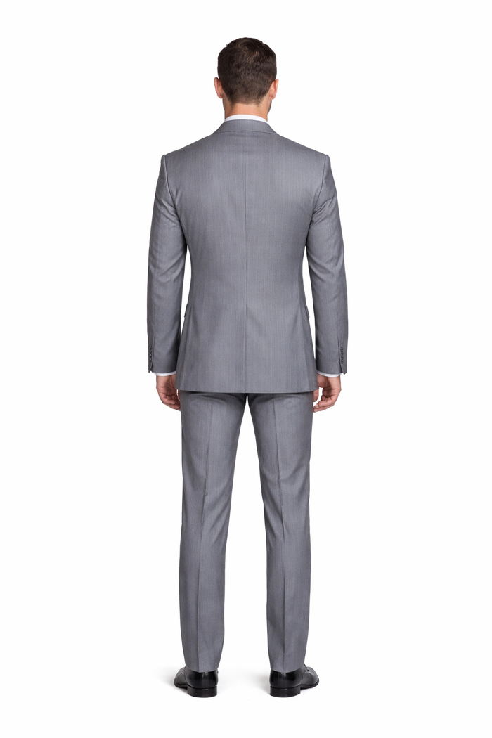 Soft Meridian Grey Pinstripe 3-Piece Classic Luxe Suit by Rossiman
