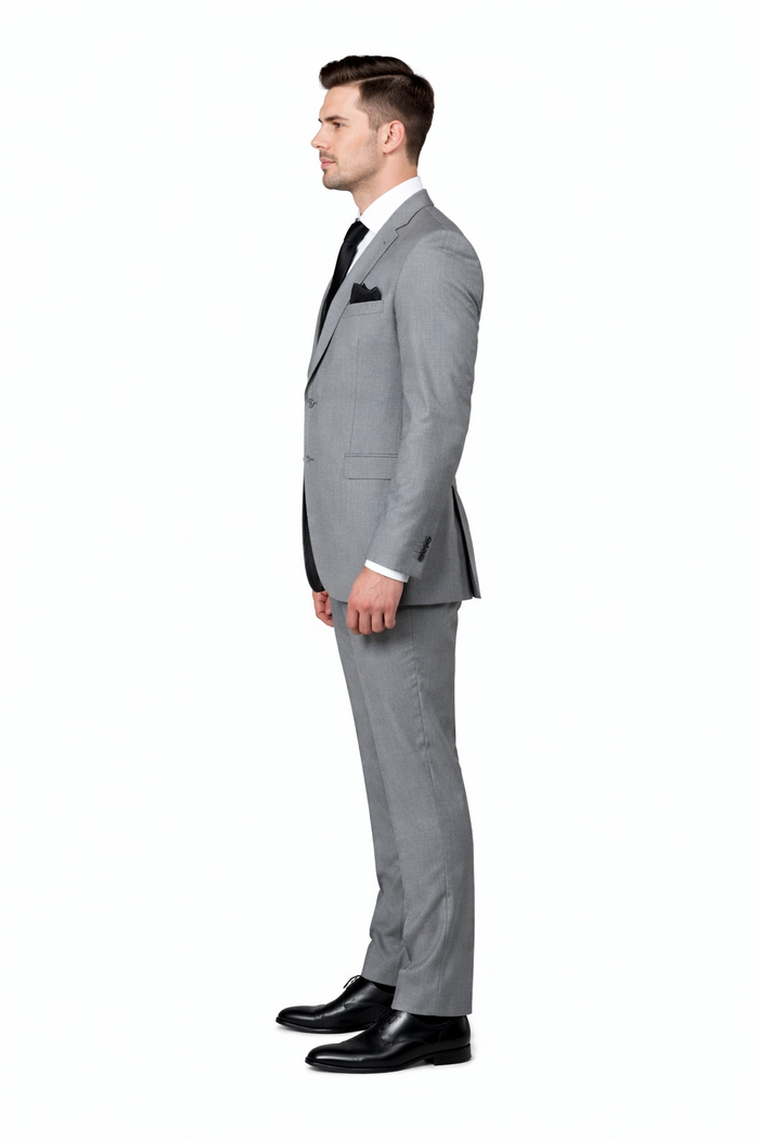 Silverstone Light Grey 3-Piece Modern Executive Suit by Rossiman