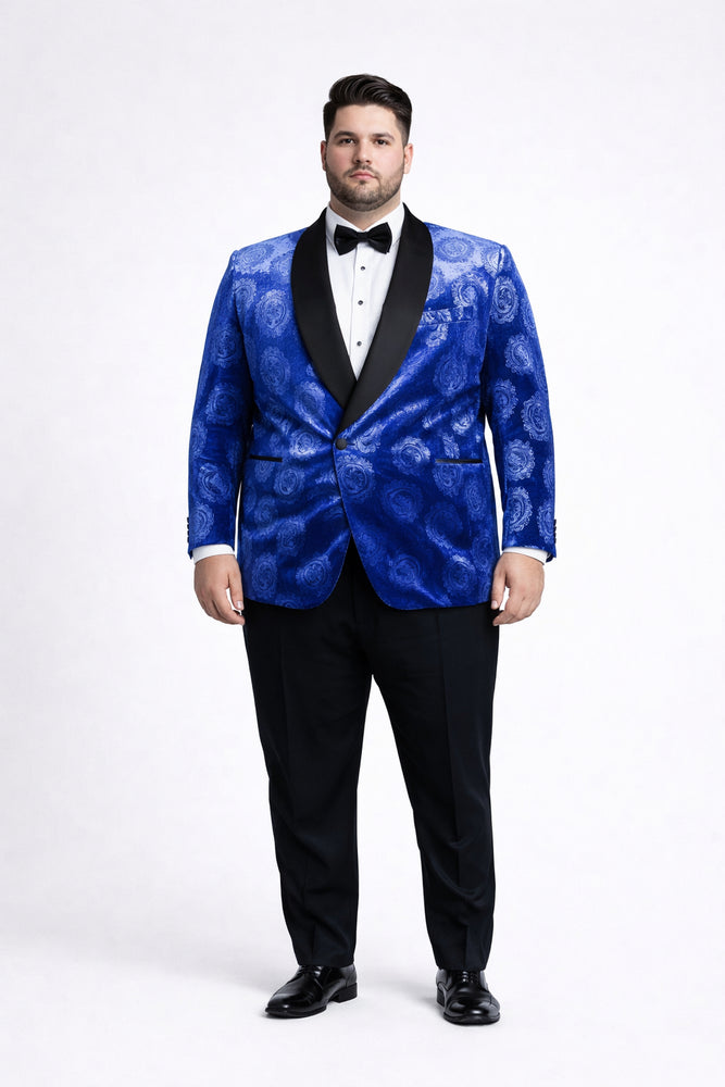 Royal Blue Rose Tuxedo Jacket with Shawl Lapel – Slim Fit